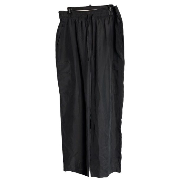 Eileen Fisher Womens Medium Black Washed Silk Cargo Pants NWT - Picture 1 of 6